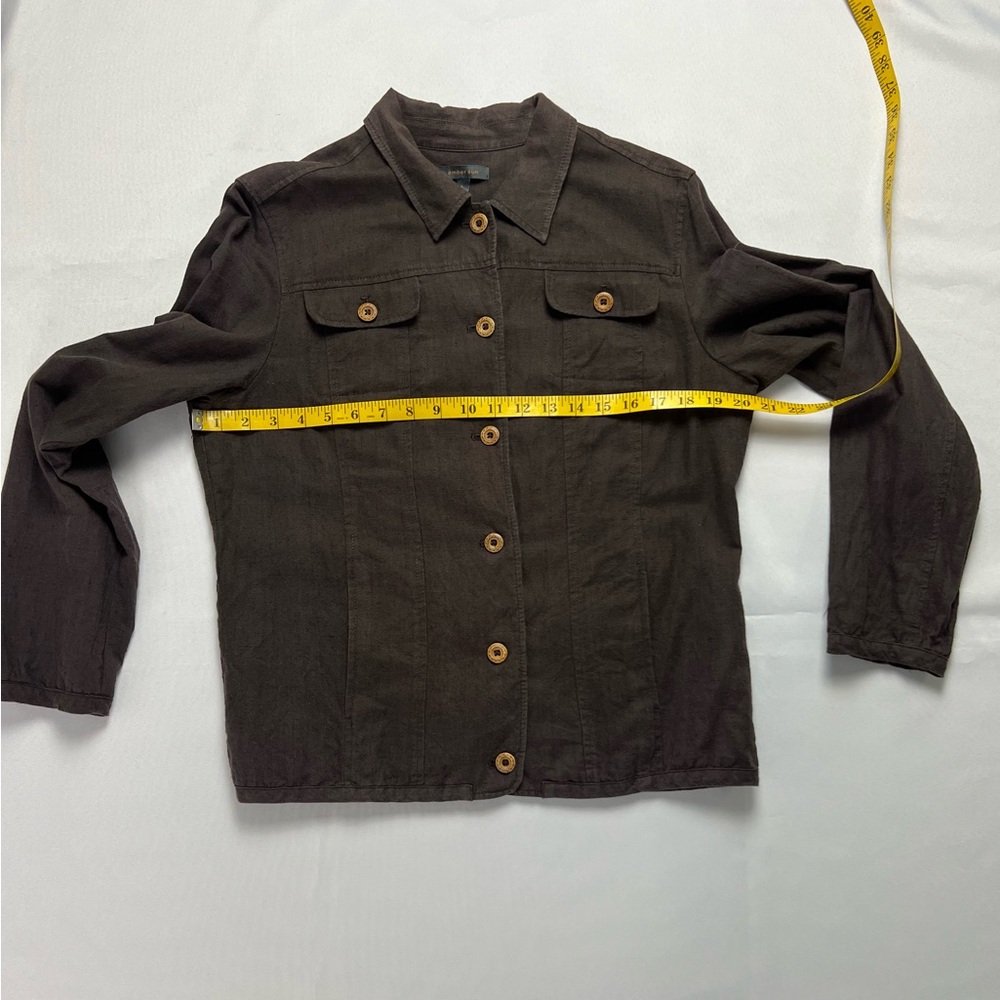 Amber Sun Cotton Linen Jacket Size Large - Picture 5 of 10